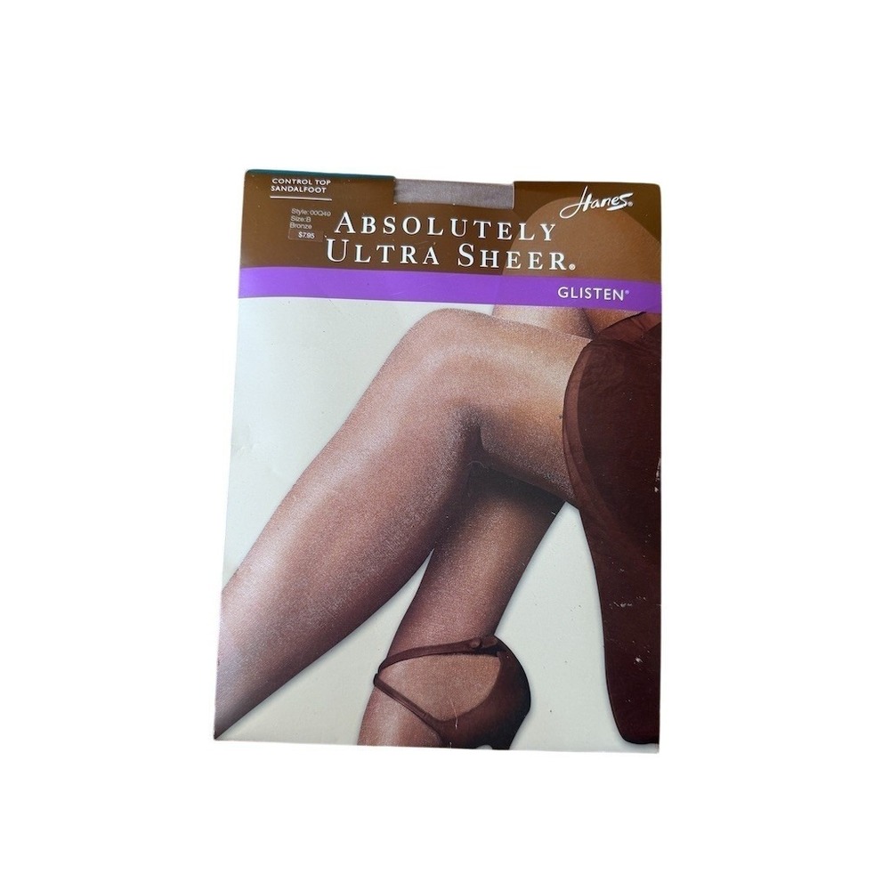 Hanes Pantyhose Womens Size B copper Ultra Sheer Control Top Sandal Toe‎ small